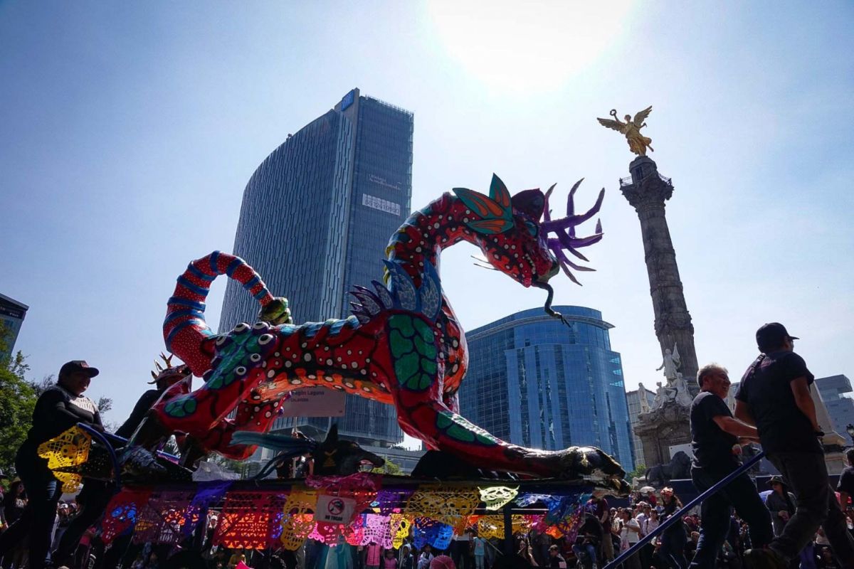 Giant alebrijes parade Mexico
